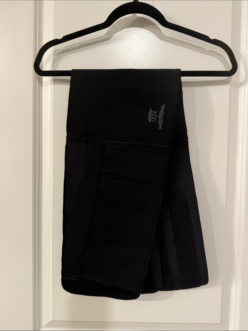 Lightly worn black 9” dual flap abdominal binder size L from clear point medical